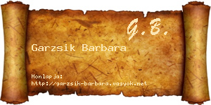 Garzsik Barbara névjegykártya